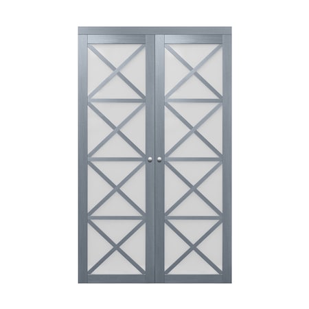 Renin Renin 60 in. x 80 1/2 in. Crochet Multi-X Design Pivot Door PV3330GGFGE060080